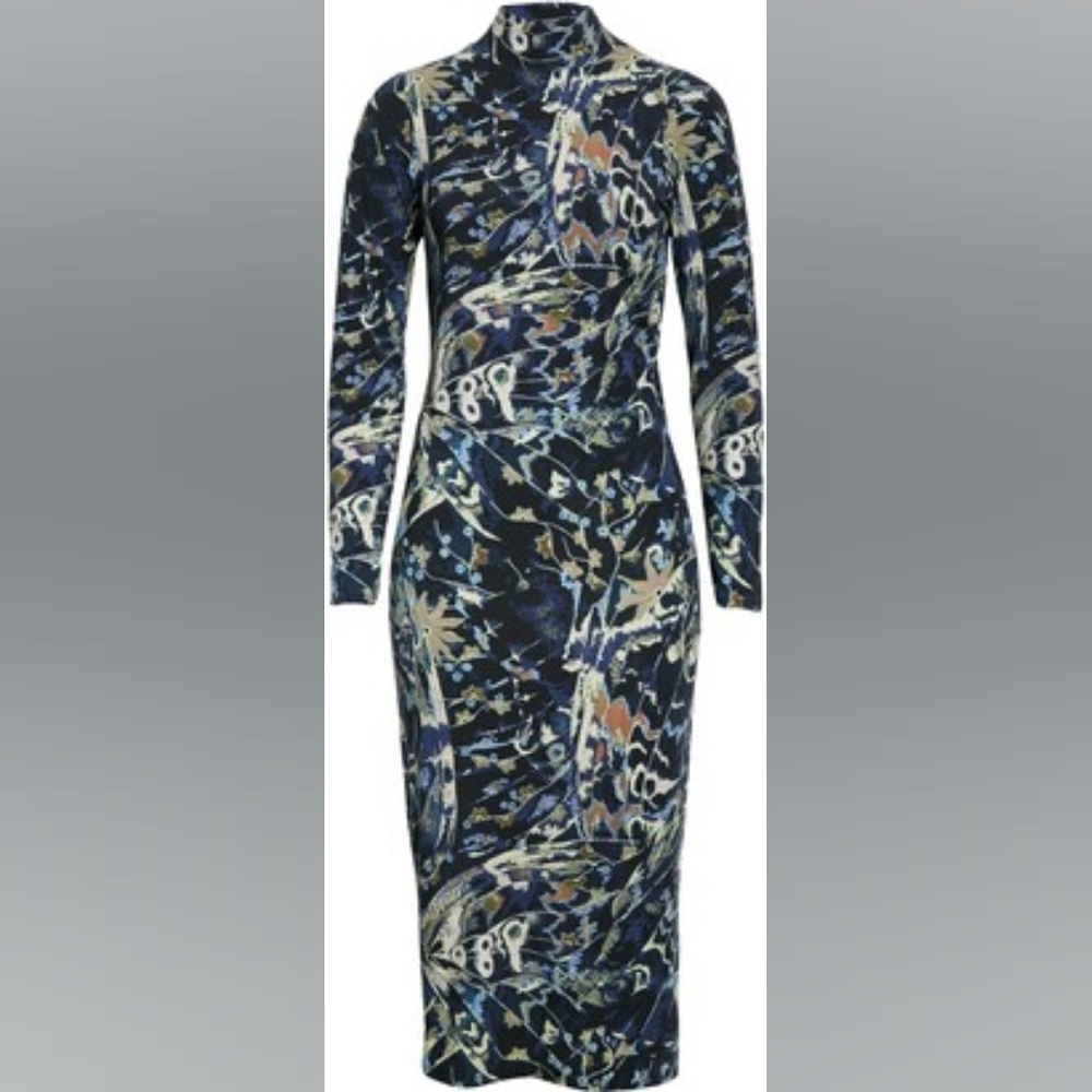 Elegant Navy Ted Baker Patterned Dress